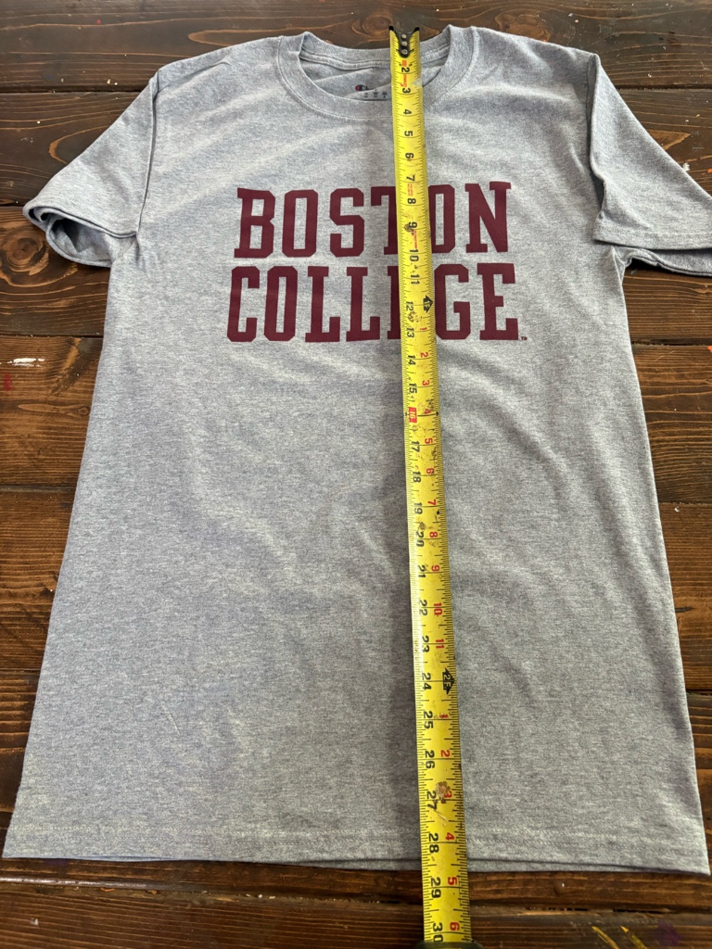 Champion Gray Short-Sleeve Tee with Maroon Boston College Print SMALL - Picture 7 of 7